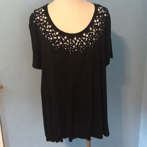 Black Women Short Sleeve Shirt.